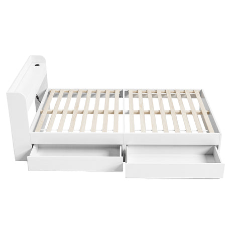 Portsea King Single Bed with Charging, White, view 4