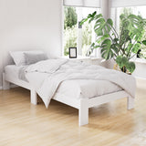 Artiss JADE single solid pine bed frame in white — full front view — Allure Home Collections