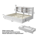 Byron Farmhouse Double Bed with Storage, White, view 7