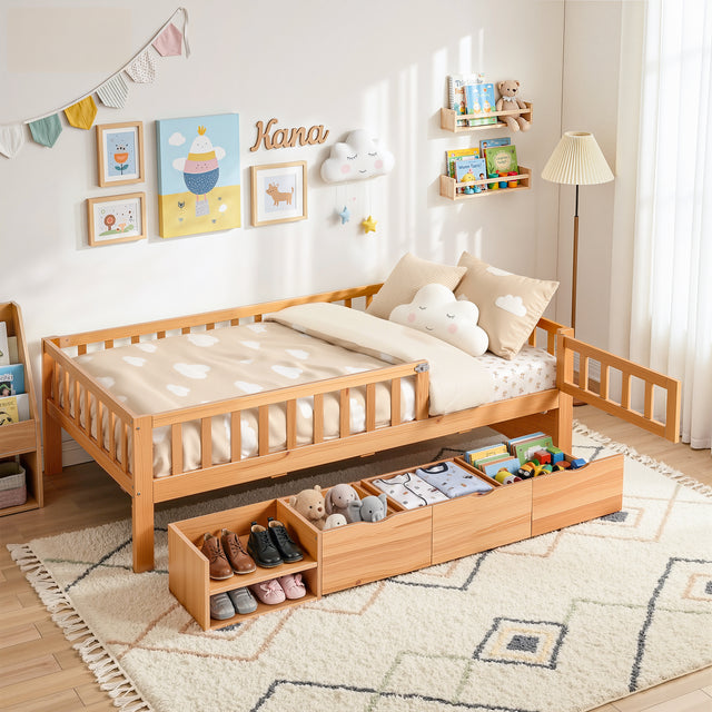 Juniper Montessori Kids Bed, Natural