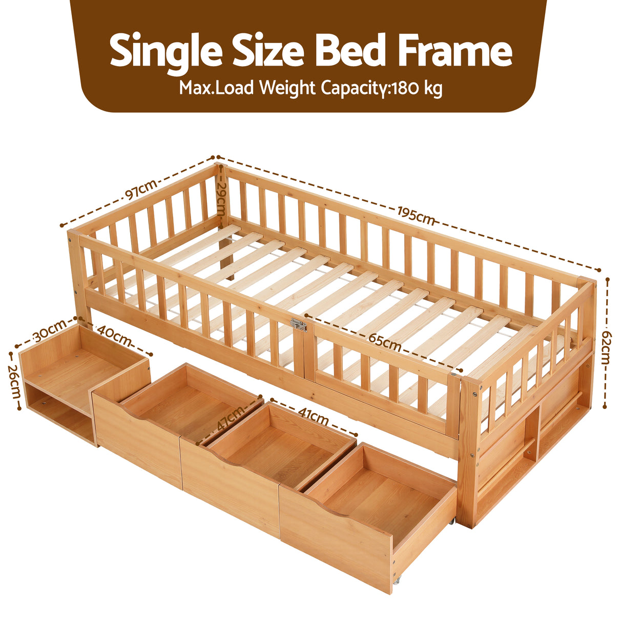 Juniper Montessori Kids Bed, Natural, view 2