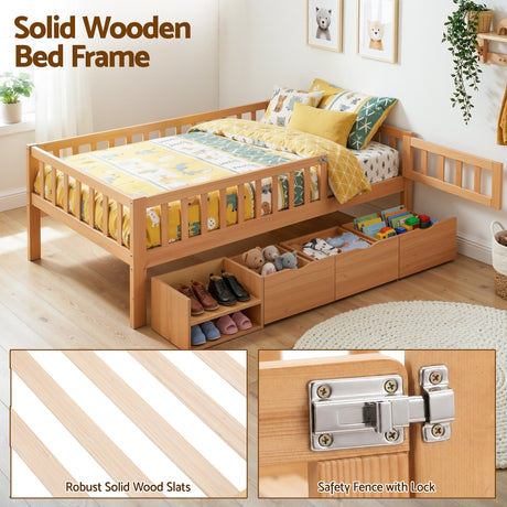 Juniper Montessori Kids Bed, Natural, view 4