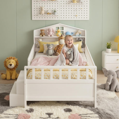 Ventimiglia Single Wooden Bed Frame, White