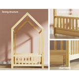 Artiss ROCK Kids House Bed Frame — Oak Solid Pine — Allure Home Collections