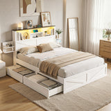 Mayfair Double Bookcase Bed, White
