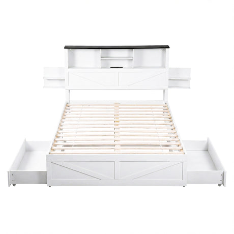 Mayfair Double Bookcase Bed, White, view 3