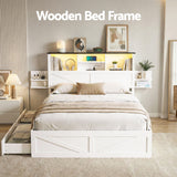 Mayfair Double Bookcase Bed, White, view 4