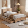 Hawken King Single Bed with Drawers, Light Oak