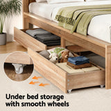 Hawken King Single Bed with Drawers, Light Oak, view 8