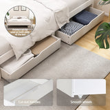 Artiss SOFIE double white pine storage bed frame showing 2 drawers open — Allure Home Collections