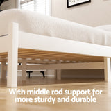 Artiss SOFIE double white storage bed frame side profile — Allure Home Collections