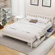 Artiss SOFIE double white pine platform bed frame with 2 storage drawers — full view — Allure Home Collections