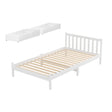 Artiss king single white pine platform bed frame with 2 storage drawers — full view — Allure Home Collections