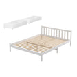 Artiss queen white pine platform bed frame with 2 storage drawers — full view — Allure Home Collections