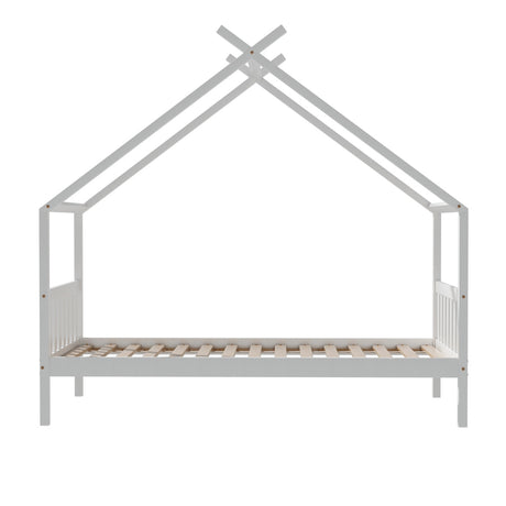 Artiss Bed Frame Wooden Base Kids Single Timber House with 2 Storage Drawers Beds White