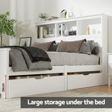 Cogne Double Wooden Bed Frame, White