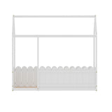 Artiss KORI Kids House Single Bed Frame — White Solid Pine — Allure Home Collections