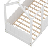 Artiss KORI Kids House Single Bed Frame — White Solid Pine — Allure Home Collections