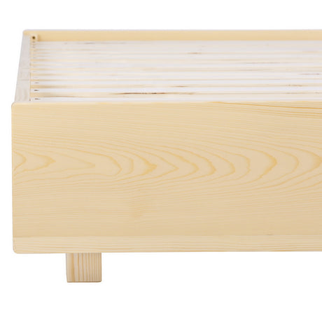 Artiss ODIN double floating pine bed frame styled in bedroom — Allure Home Collections