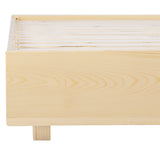 Artiss ODIN pine floating bed frame styled in contemporary bedroom — Allure Home Collections