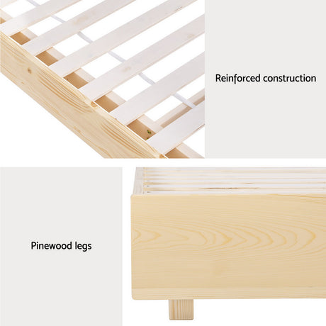 Artiss ODIN floating bed frame base and LED strip detail — Allure Home Collections
