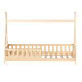 Artiss PUAH Kids House Bed Frame — Oak Solid Pine with Plywood Slats — Allure Home Collections