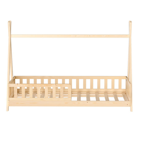 Artiss PUAH Kids House Bed Frame — Oak Solid Pine with Plywood Slats — Allure Home Collections