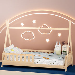 Padstow kids house bed frame in oak solid pine in a child's bedroom