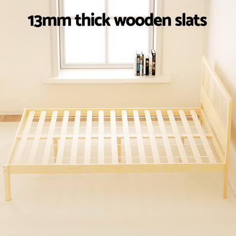 Artiss RITA Queen Size Rattan Bed Frame