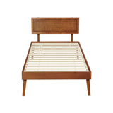 Moncalieri Single Wooden Bed Frame, Walnut