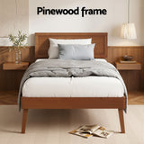 Moncalieri Single Wooden Bed Frame, Walnut