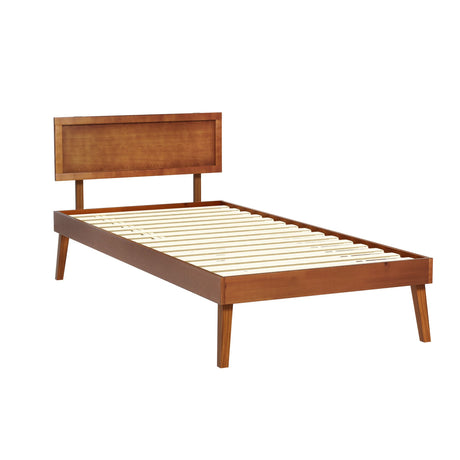 Moncalieri Single Wooden Bed Frame, Walnut