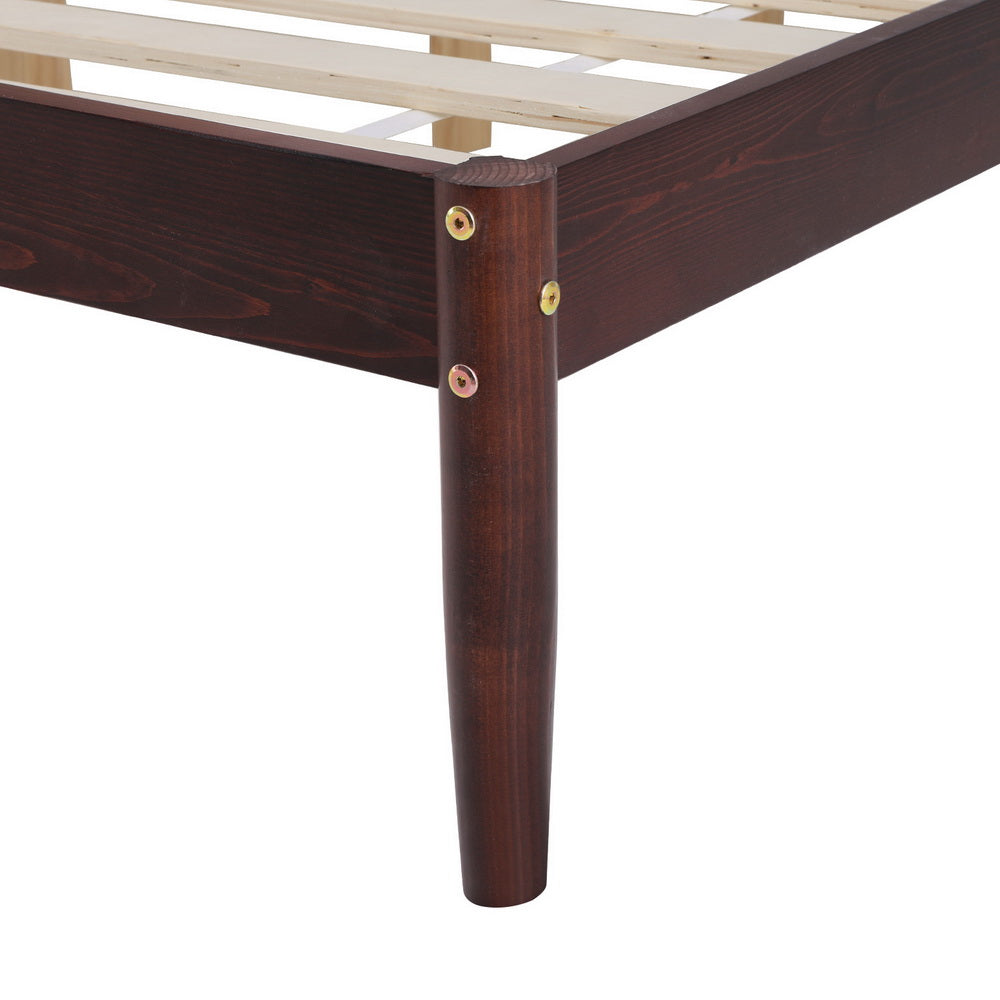 Artiss Vise Queen Size Bed Frame - Walnut Finish