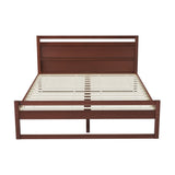 Artiss WITTON double walnut bed frame side profile — Allure Home Collections