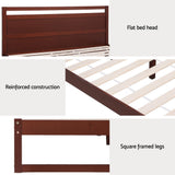Artiss WITTON walnut double bed frame plywood slat and metal fixing detail — Allure Home Collections