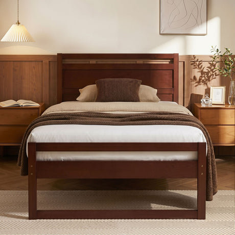 Rivoli King Single Wooden Bed Frame, Walnut