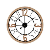 Artiss Wooden 60cm Wall Clock — Metal and MDF, Bold Arabic Numerals — Allure Home Collections