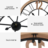 Artiss Wooden 60cm Wall Clock — Metal and MDF, Bold Arabic Numerals — Allure Home Collections
