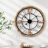 Artiss Wooden 60cm Wall Clock — Metal and MDF, Bold Arabic Numerals — Allure Home Collections