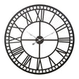 Large metal vintage wall clock 80cm black front view