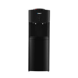 Side view of black water cooler dispenser measuring 30 x 30 x 87.5 cm