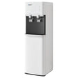 White bottom loading water cooler dispenser with two taps, front view