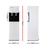 Bottom loading water cooler dispenser shown at an angle in white finish