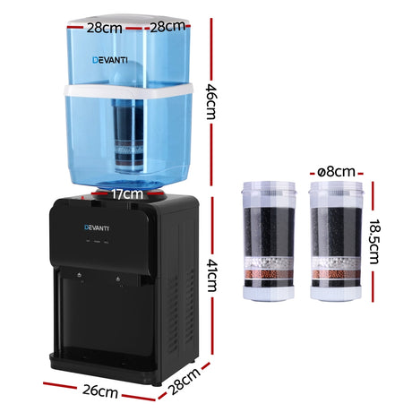 Bench top water cooler in use on a kitchen benchtop