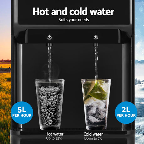 Removable drip tray and water guide plate on the black water dispenser