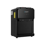 Dual taps and LED indicators on the black water cooler dispenser