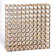 Natural timber and steel wine rack holding 110 bottles