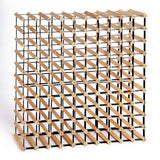 Natural timber and steel wine rack holding 110 bottles