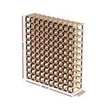 Natural timber and steel wine rack holding 120 bottles