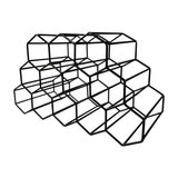 Wine Rack 12 Bottle Metal Freestanding Honeycomb Black view 3